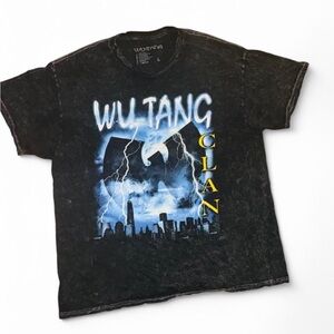 Black Wu Tang tee with multi-coloured graphics
